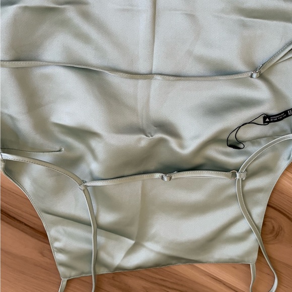 Zara Mint Green Satin Top - Picture 5 of 6